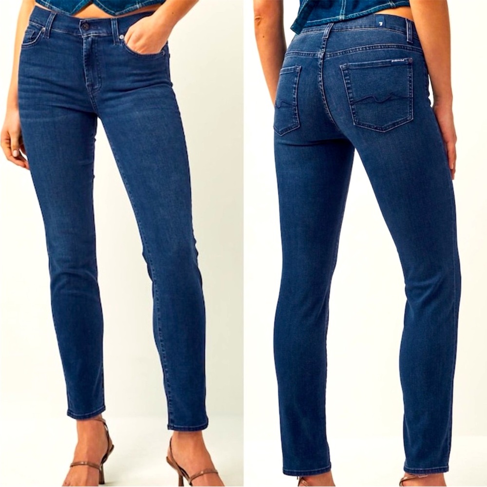7 for all Mankind Roxanne Mid Rise Skinny Jeans Size 26